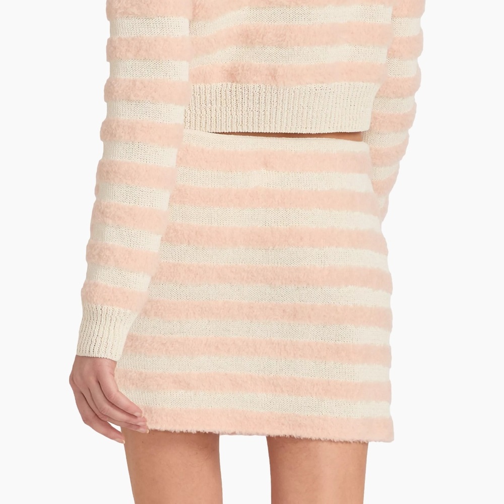 Balmain Fluffy Striped Wool Tweed Mini Skirt - Picture 7 of 11